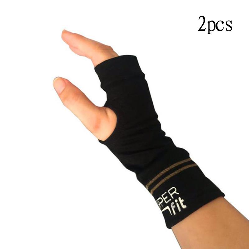 2PCS Fitness Copper Fit Wrist Relief Brace Glove Running Mountaineering
